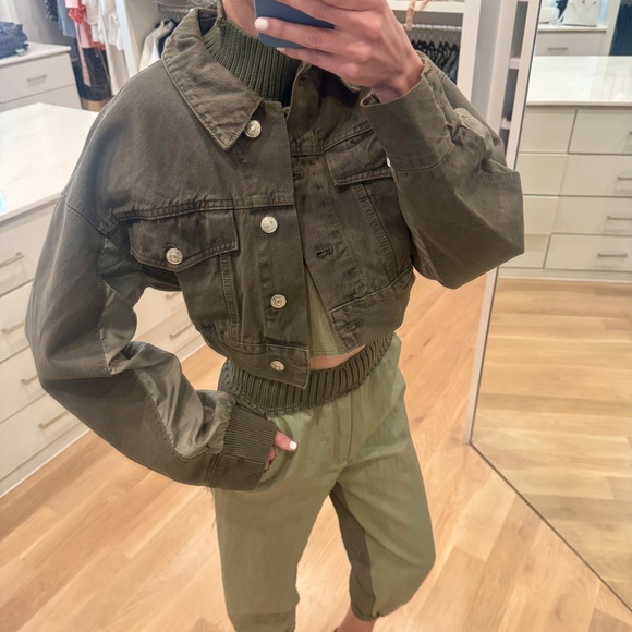 Zara Cropped Mixed Material Jacket XS BNWT - Picture 4 of 6